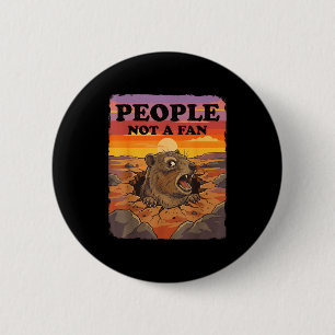 Grumpy Rock Hyrax People Not A Big Fan Funny Anti- 6 Cm Round Badge