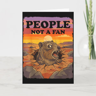 Grumpy Rock Hyrax People Not A Big Fan Funny Anti- Card