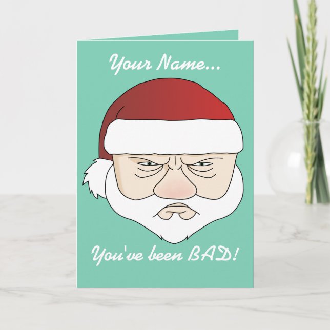 Grumpy Santa Holiday Card (Front)