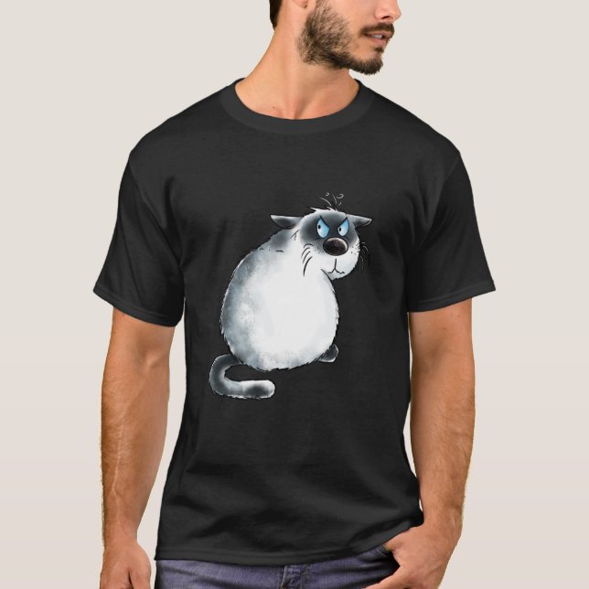 Grumpy Siamese Cat For Cat T-Shirt (Front)