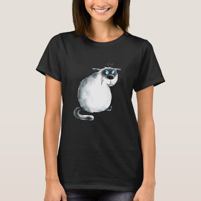 Grumpy Siamese Cat For Cat T-Shirt (Front)