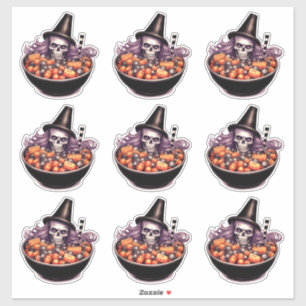 Grumpy skull in candy bowl