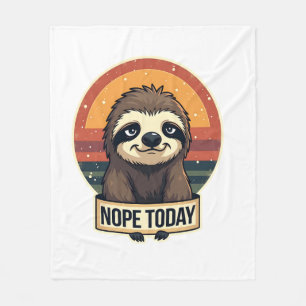 Grumpy Sloth Vintage Funny Retro Shirt Design Fleece Blanket