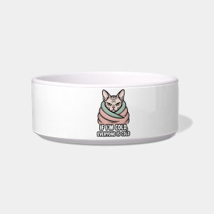 Grumpy Sphynx Cat Cold Humor Cartoon Art Bowl