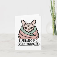 Grumpy Sphynx Cat Cold Humor Cartoon Art