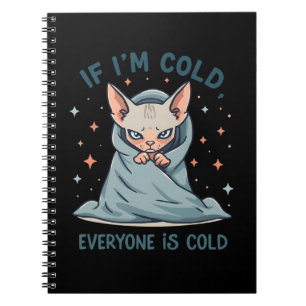 Grumpy Sphynx Cat Cold Humor Cartoon Design Notebook