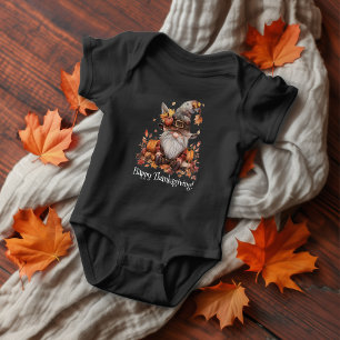 Grumpy Thanksgiving Gnome Baby Bodysuit