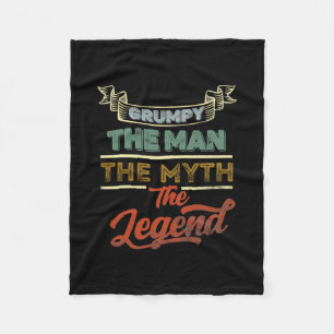 Grumpy The Man The Myth The Legend Vintage Fleece Blanket