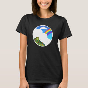 Grumpy Toad On A Grassy Hill With Sky And Rainbow  T-Shirt