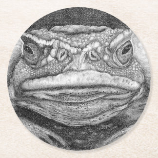 Grumpy Toad Round Paper Coaster