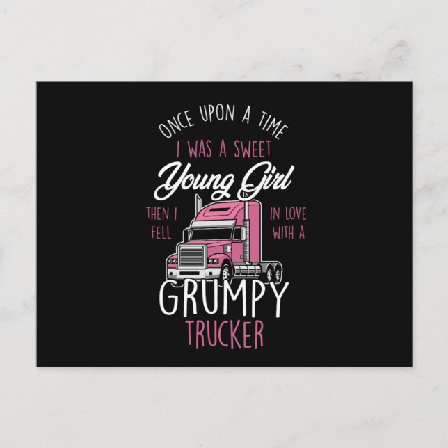 Grumpy Trucker Girl Truck Driver Women Once A Swee Postcard (Front)