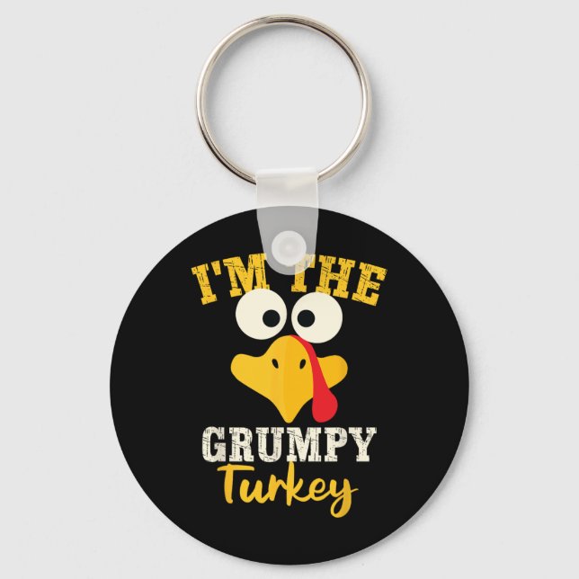 Grumpy Turkey Team Family Matching Thanksgiving Di Key Ring (Front)