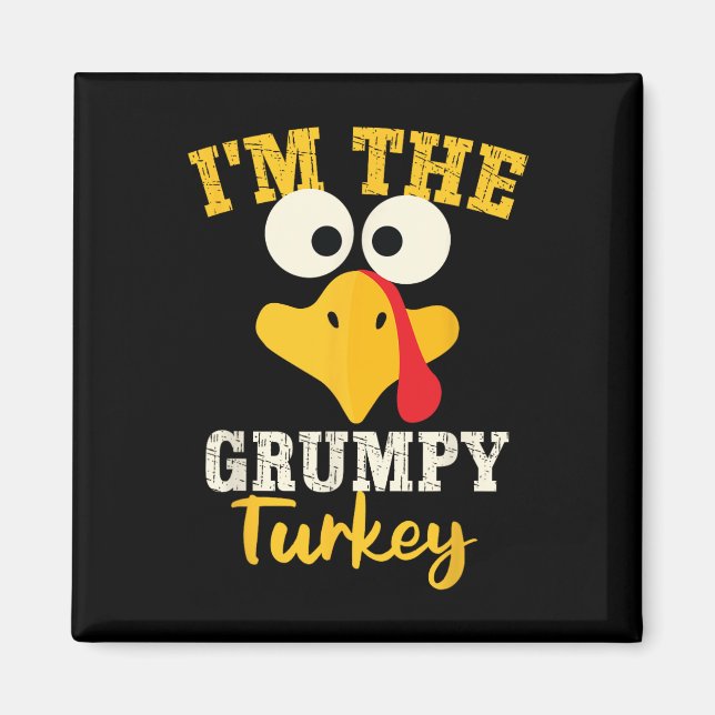 Grumpy Turkey Team Family Matching Thanksgiving Di Magnet (Front)