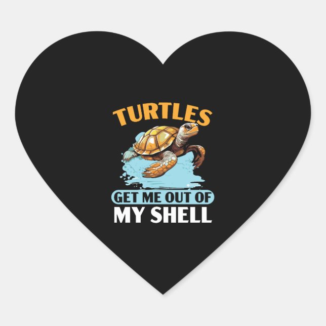 Grumpy Turtle Irritated Turtle Lover Tortoise Sea  Heart Sticker (Front)