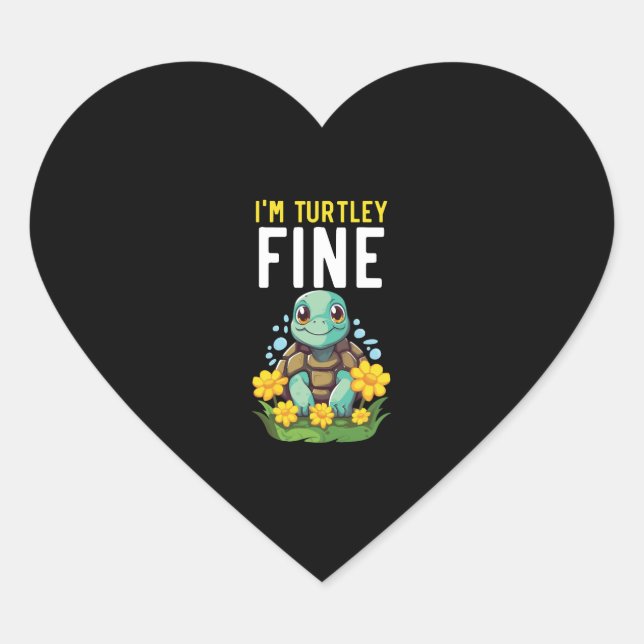 Grumpy Turtle Irritated Turtle Lover Tortoise Sea  Heart Sticker (Front)