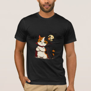 Grumpy Vampire Cat Halloween T-Shirt