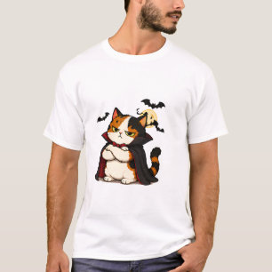 Grumpy Vampire Cat Halloween T-Shirt