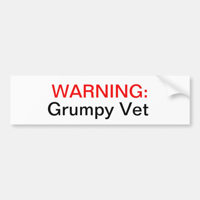 Grumpy Vets Bumper Sticker (Front)