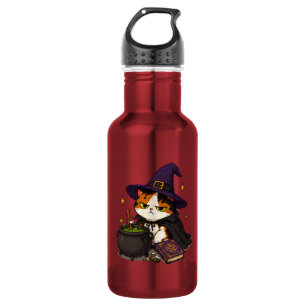 Grumpy Witch Cat Halloween 532 Ml Water Bottle