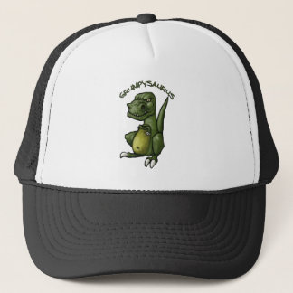 Grumpysaurus dinosaur being grumpy! trucker hat