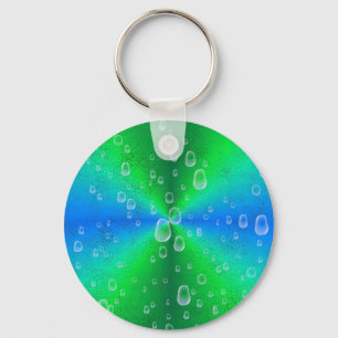 Grün blau Regenbogen mit Regentropfen Key Ring