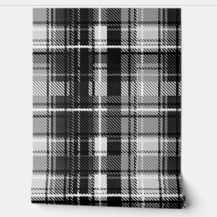 Grunde Black White Flannel Plaid Tartan Design Wallpaper