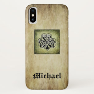 Grundge trendy lucky Irish shamrock personalised iPhone X Case