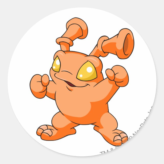 Grundo Orange Classic Round Sticker (Front)