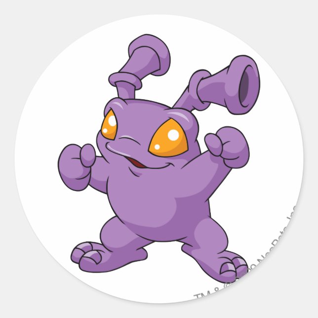 Grundo Purple Classic Round Sticker (Front)