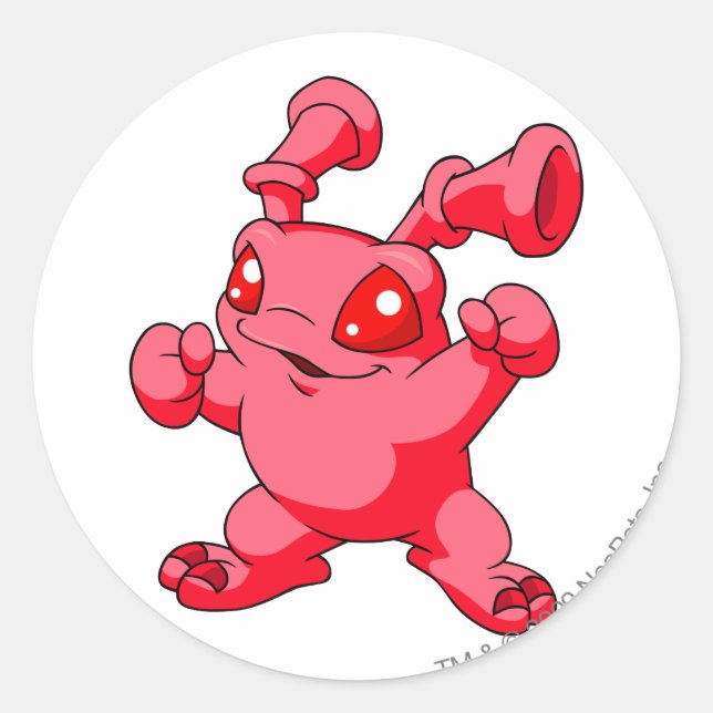 Grundo Red Classic Round Sticker (Front)