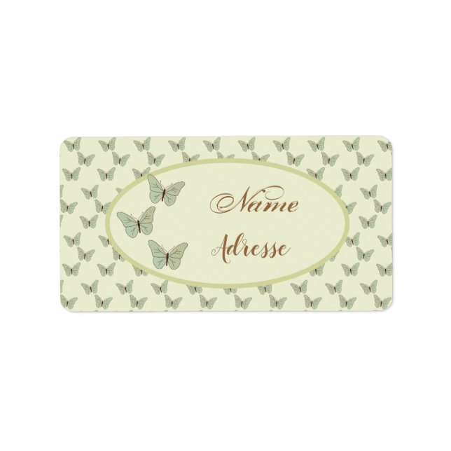 Grüne Schmetterlinge, Adressaufkleber Label (Front)