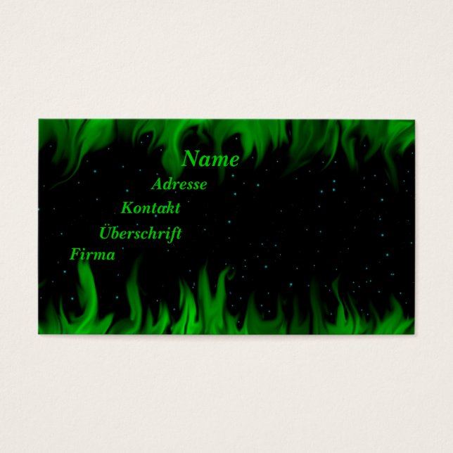 Grüner Flammen am Sternenhimmel (Front)