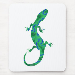 Grüner Gecko ArtDeco Mouse Pad