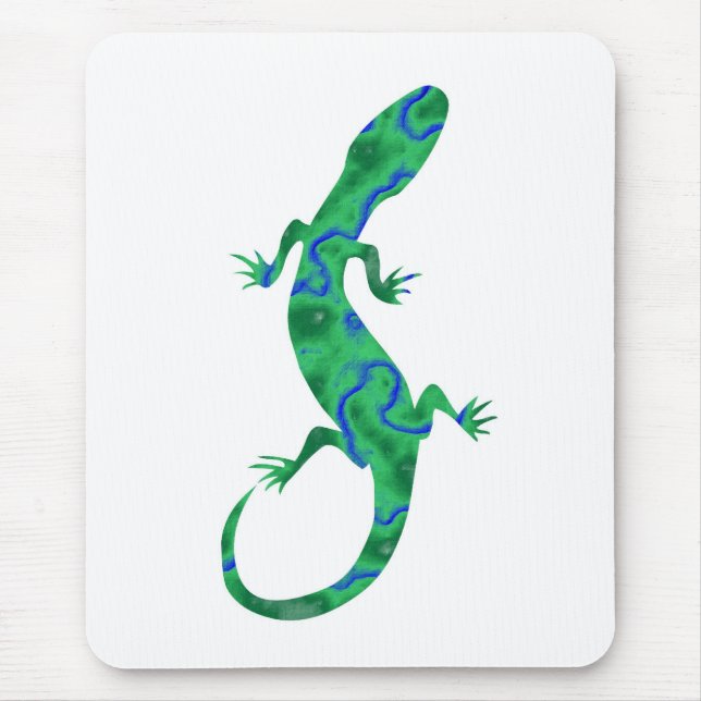 Grüner Gecko ArtDeco Mouse Pad (Front)