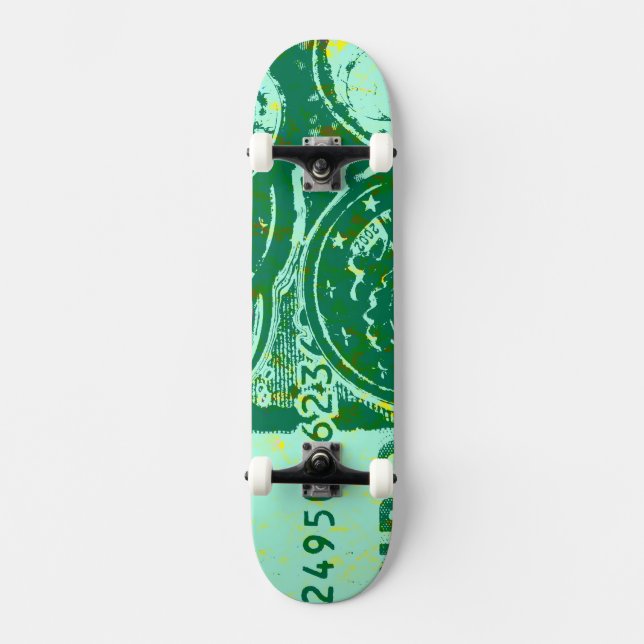 Grünes Geld Skateboard (Front)