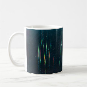 Grunge abstract background. Damaged screen. Orange Coffee Mug