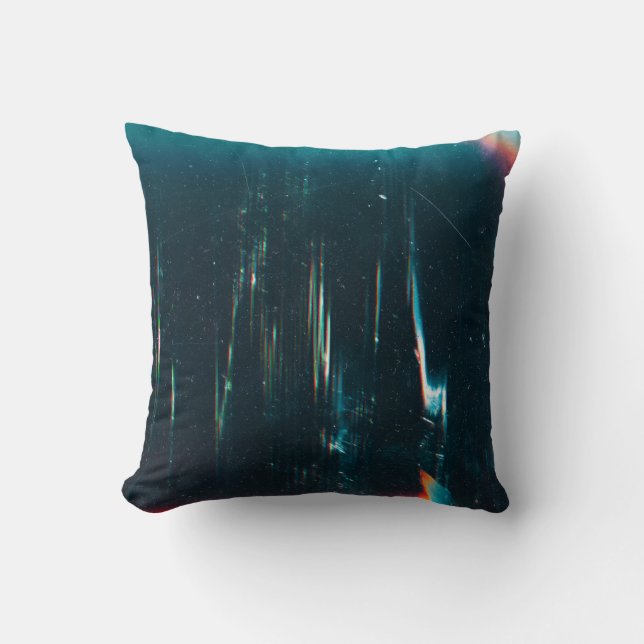 Grunge abstract background. Damaged screen. Orange Cushion (Front)