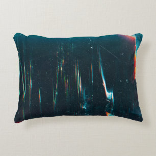 Grunge abstract background. Damaged screen. Orange Decorative Cushion
