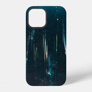 Grunge abstract background. Damaged screen. Orange iPhone 12 Case