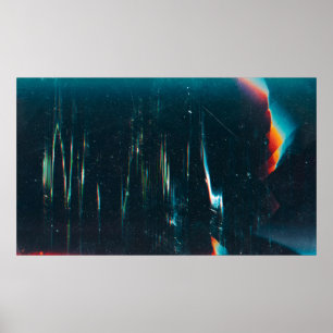 Grunge abstract background. Damaged screen. Orange Poster