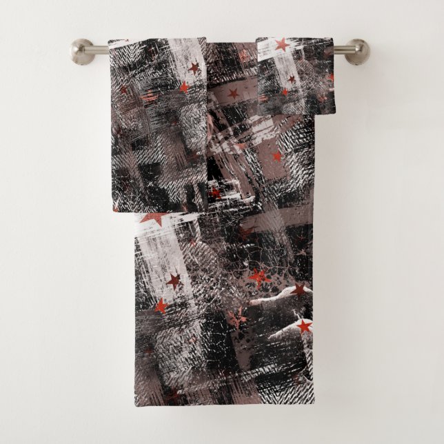 Grunge, abstract. bath towel set (Insitu)