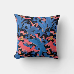 Grunge Abstract Floral Pattern Cushion