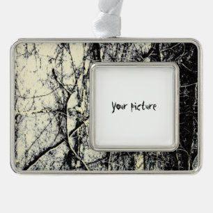 Grunge abstract silver plated framed ornament