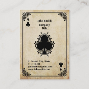 Grunge Ace of Clubs Business Card
