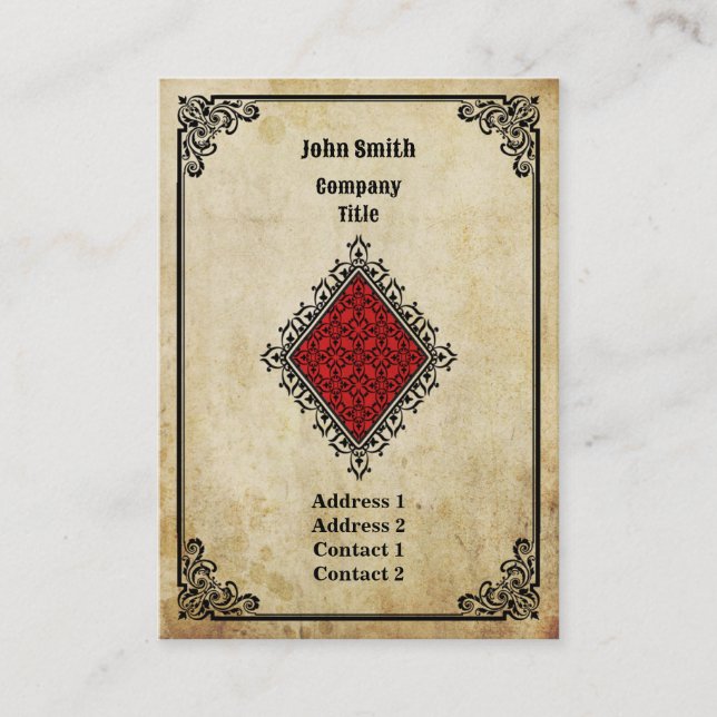 Grunge Ace of Diamonds Business Card (Front)