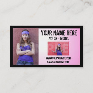 Grunge Actor Headshot Business Card