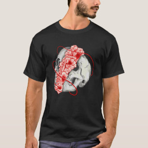 Grunge Aesthetic Skull And Sakura Flowers T-Shirt