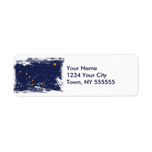 Grunge Alaska Flag Return Address Label