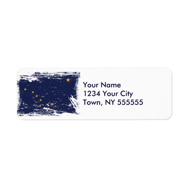 Grunge Alaska Flag Return Address Label (Front)