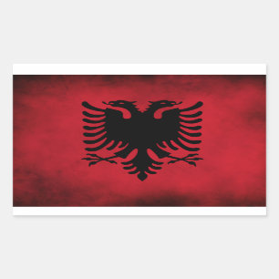 Grunge Albanian Flag [High Quality] Rectangular Sticker